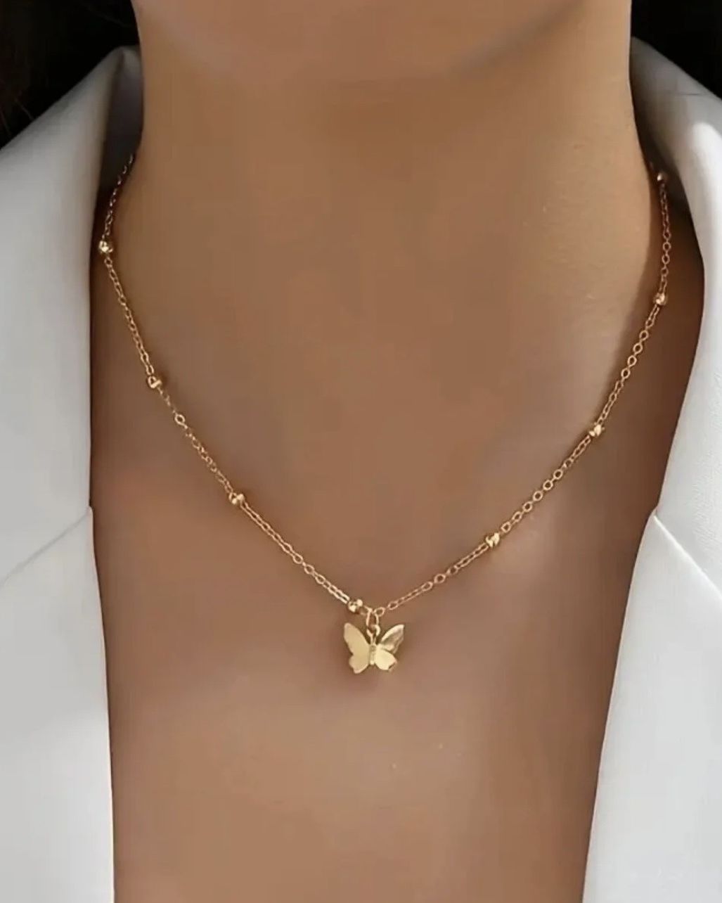 Butterfly Back Chain Necklace