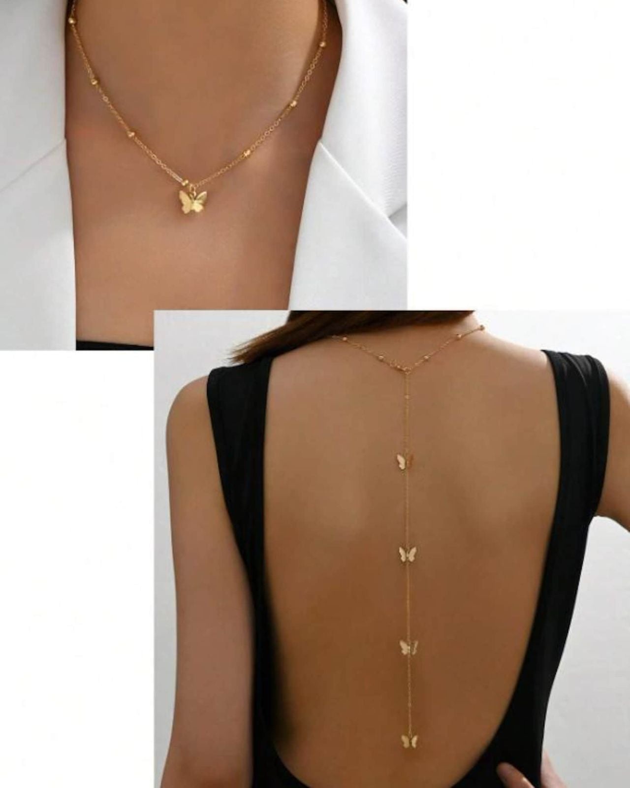 Butterfly Back Chain Necklace