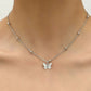 Butterfly Back Chain Necklace (Silver)