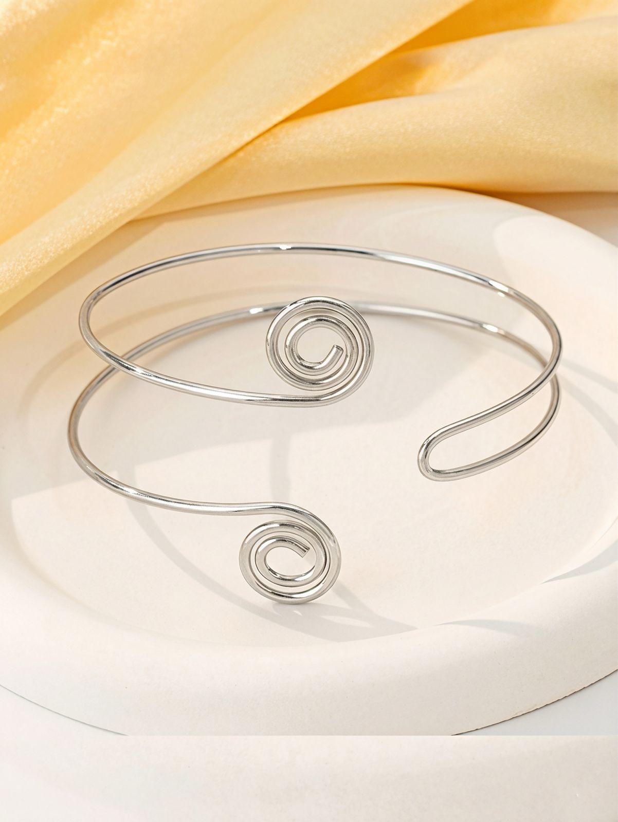 Hallow Arm Cuff Band (Silver)