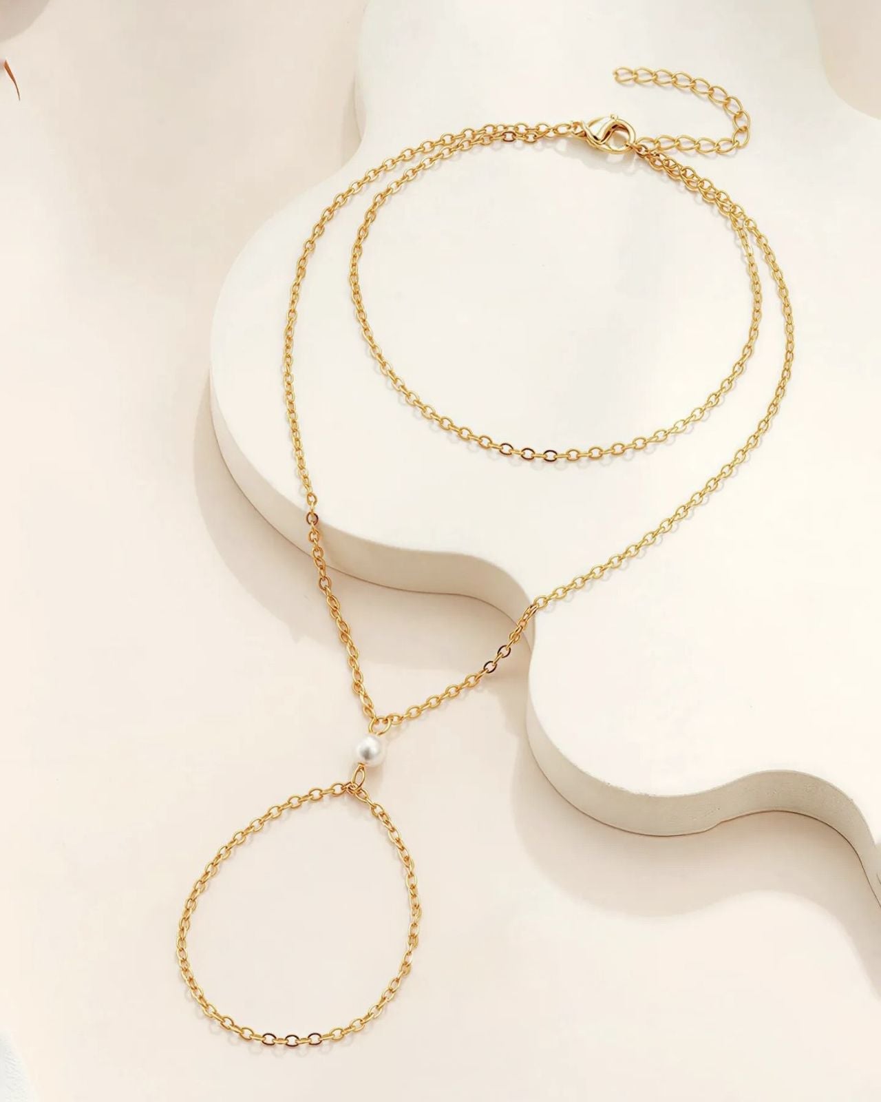 Pearl Charm Slave Bracelet