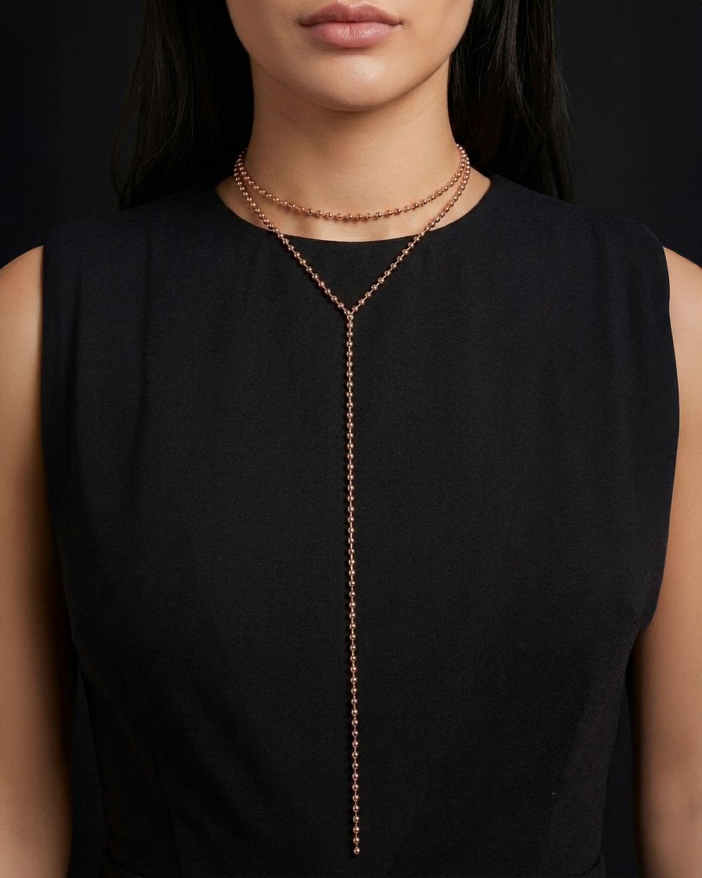 Long Drop Balls Y Deep Necklace