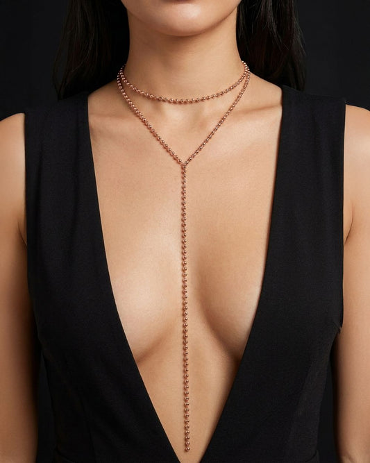 Long Drop Balls Y Deep Necklace