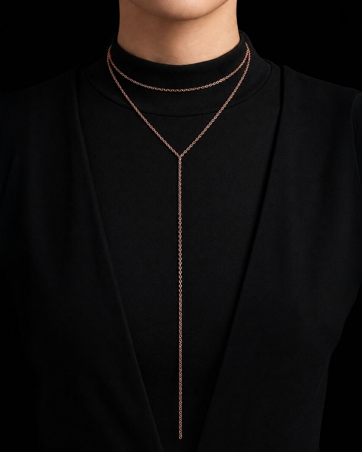 Long Drop Delicate Y Deep Necklace
