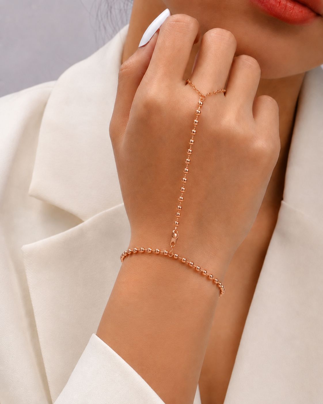 Orbit Bead Hand Chain Bracelet