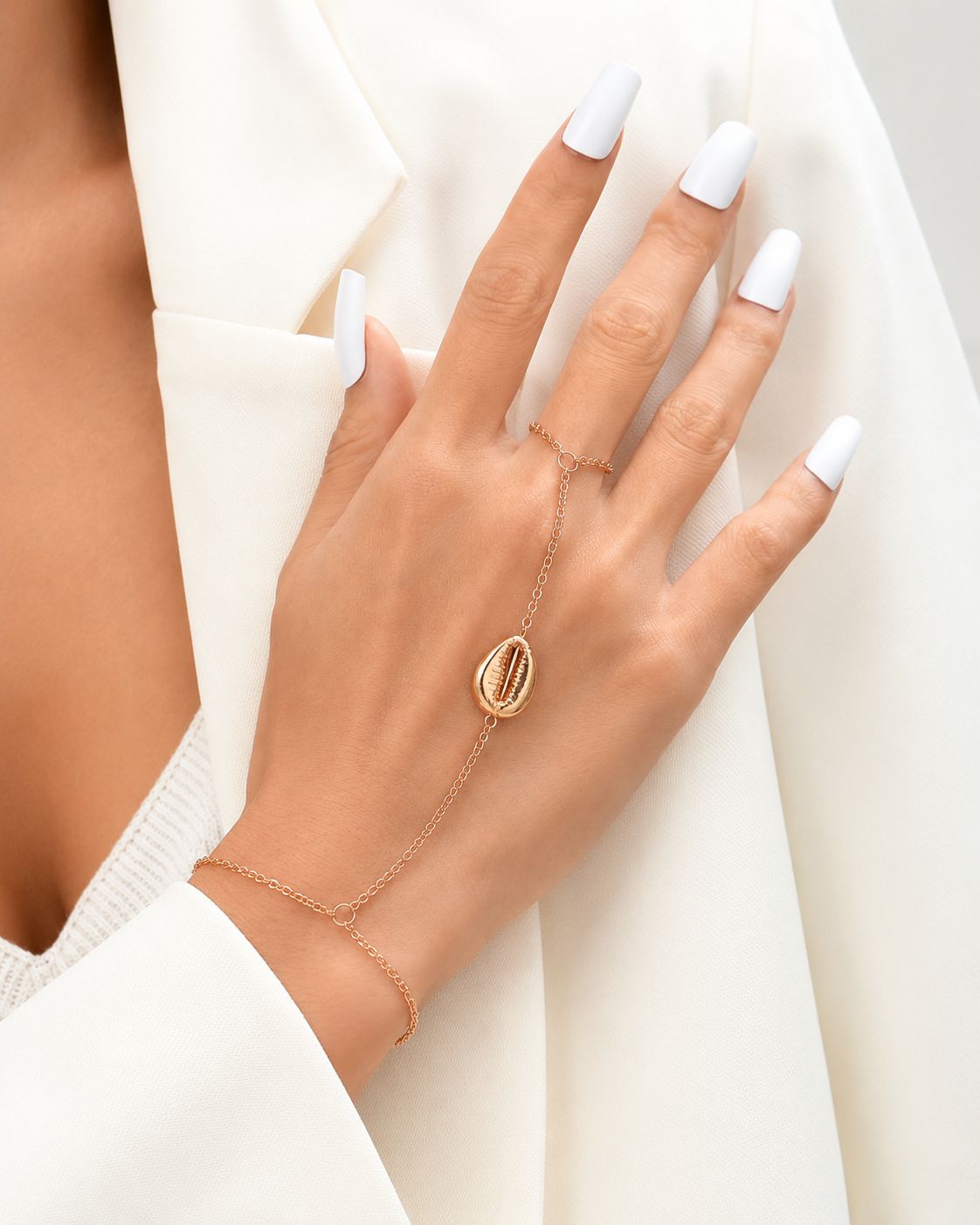 Cowrie Shell Hand Chain Bracelet