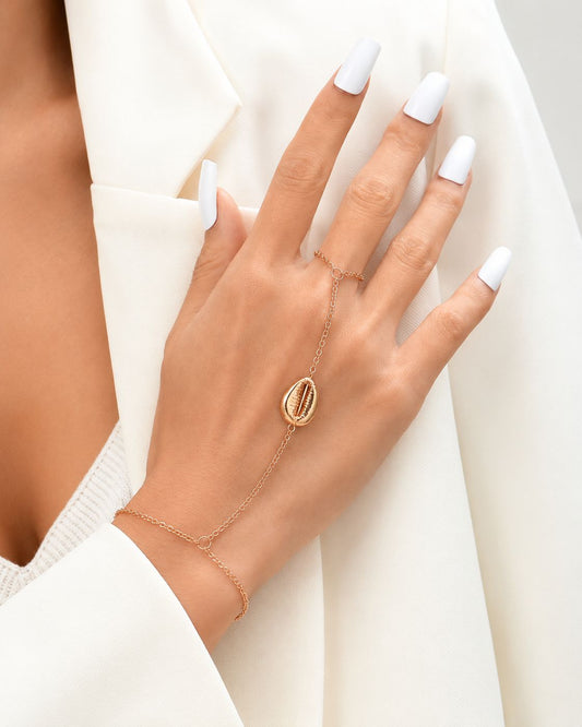 Cowrie Shell Hand Chain Bracelet