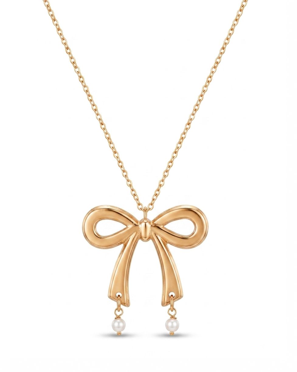 Bow Pearl Necklace