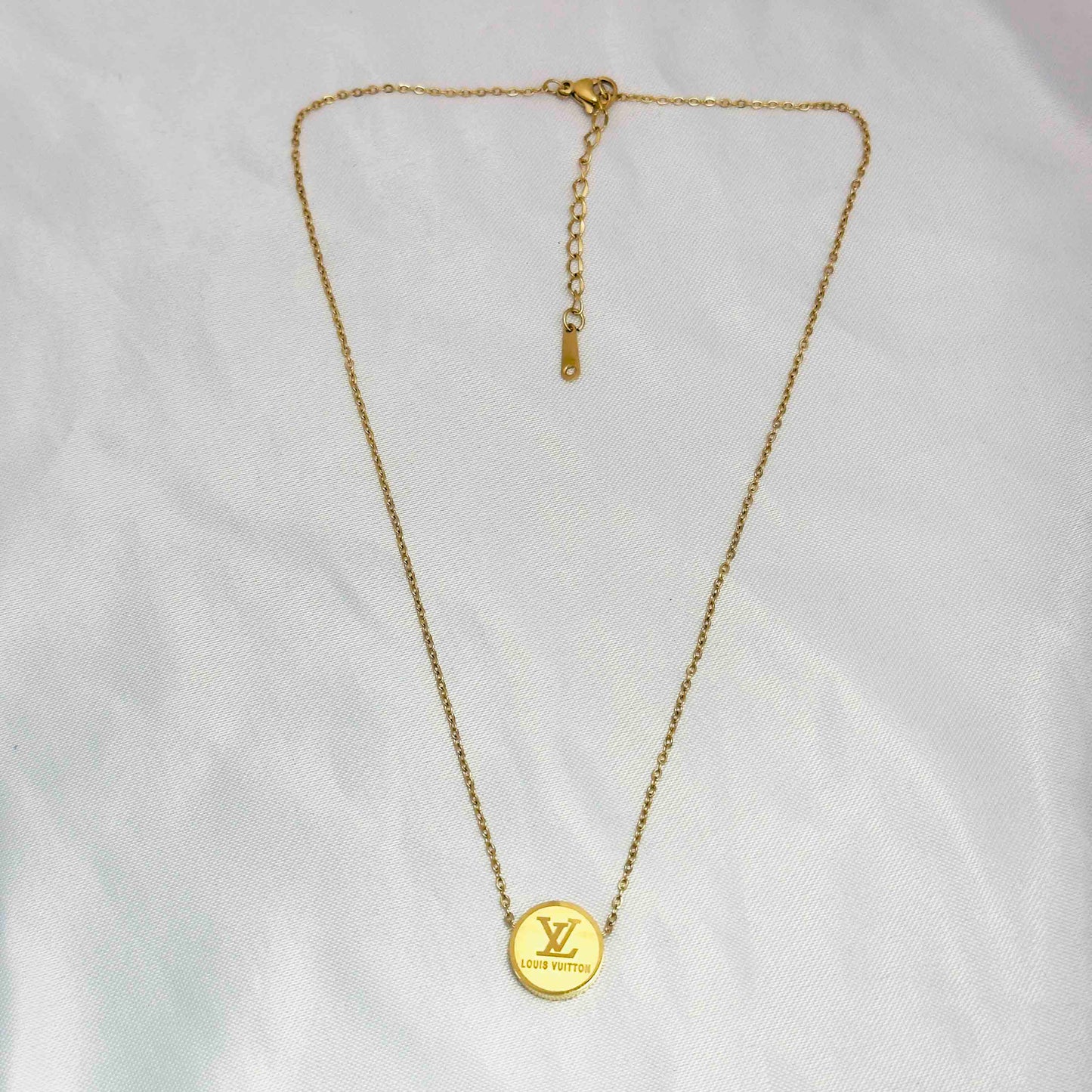 LV Charm Pendant Chain Necklace