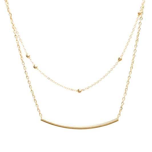 Double Layered Bar Necklace