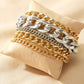 Gold & Silver Multi-Strand Charm Bracelet