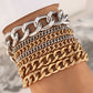 Gold & Silver Multi-Strand Charm Bracelet