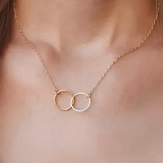 Dual Ring Pendant Necklace