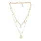 Four Flower Double Layered Chain Necklace