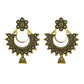 Golden Chandbali Oxidized Jhumka Earrings