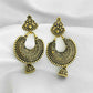 Golden Chandbali Oxidized Jhumka Earring