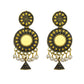 Golden Chandbali Mirror Oxidized Jhumkas