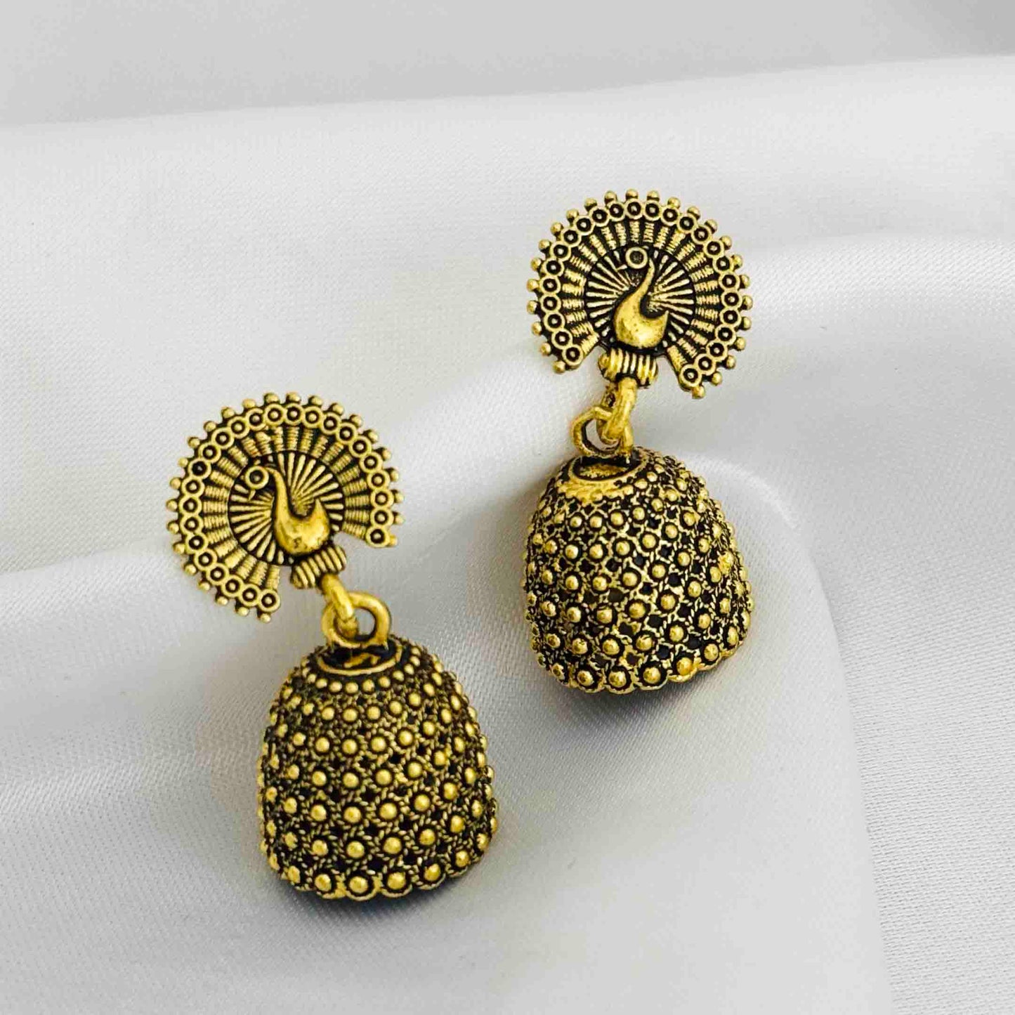 Peacock Golden Jhumka