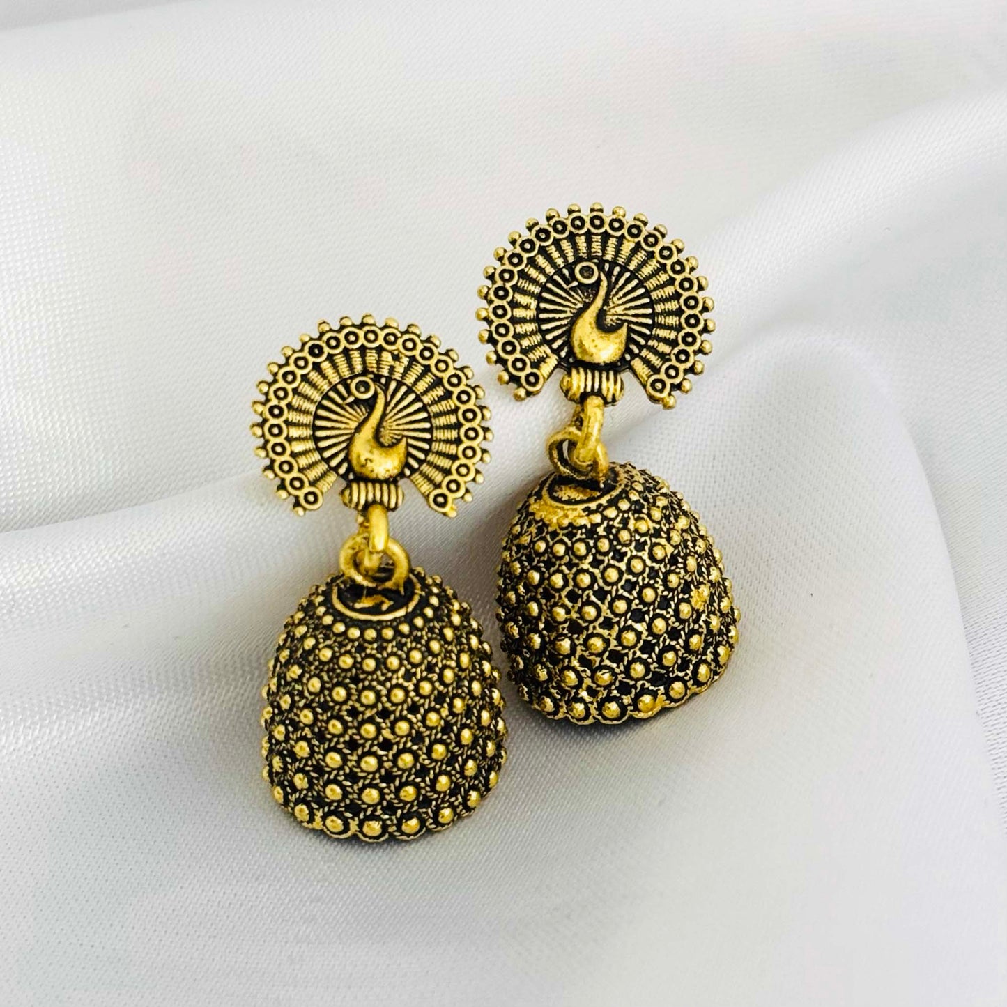 Peacock Golden Jhumka