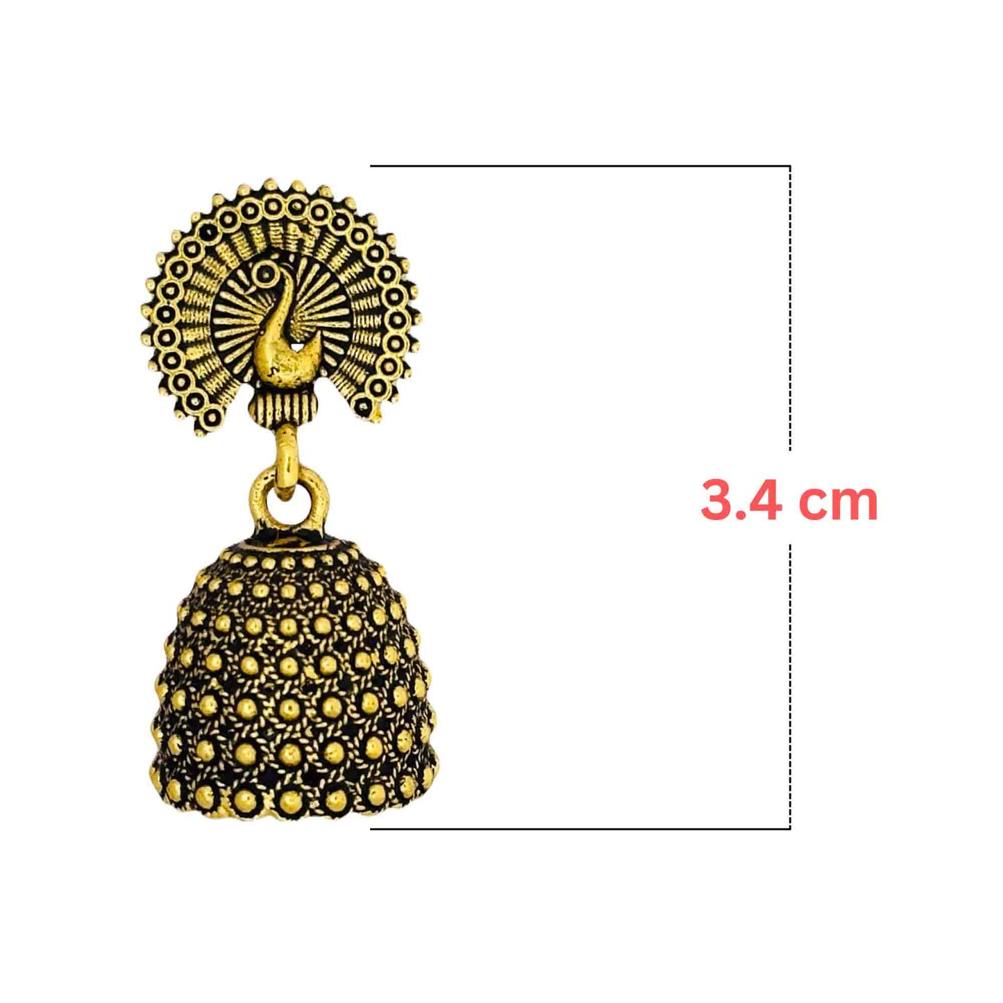 Peacock Golden Jhumka