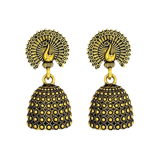 Peacock Golden Jhumka