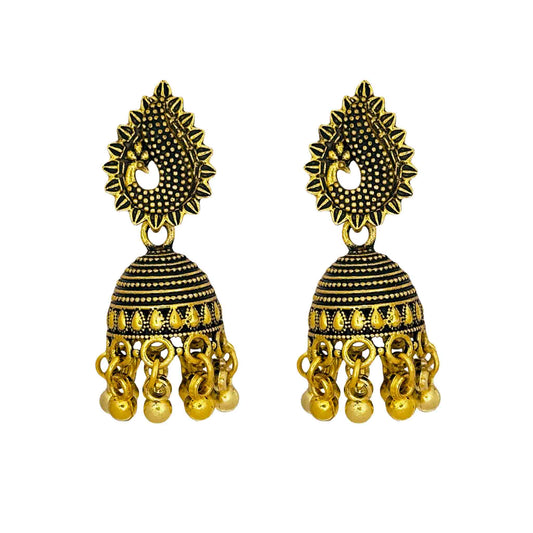 Peacock Statement Golden Jhumka