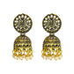 Pearl Golden Oxidized Jhumkas