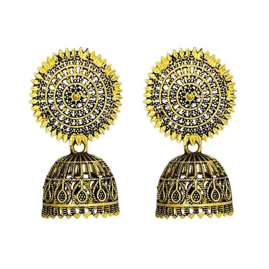 Golden Oxidized Jhumkas