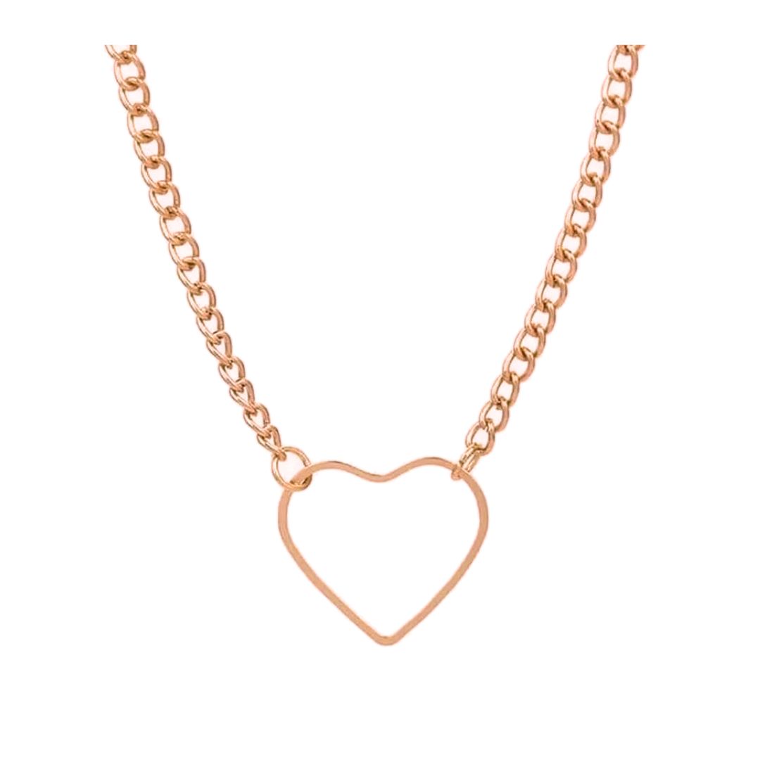 Single Heart Layered Chain Necklace