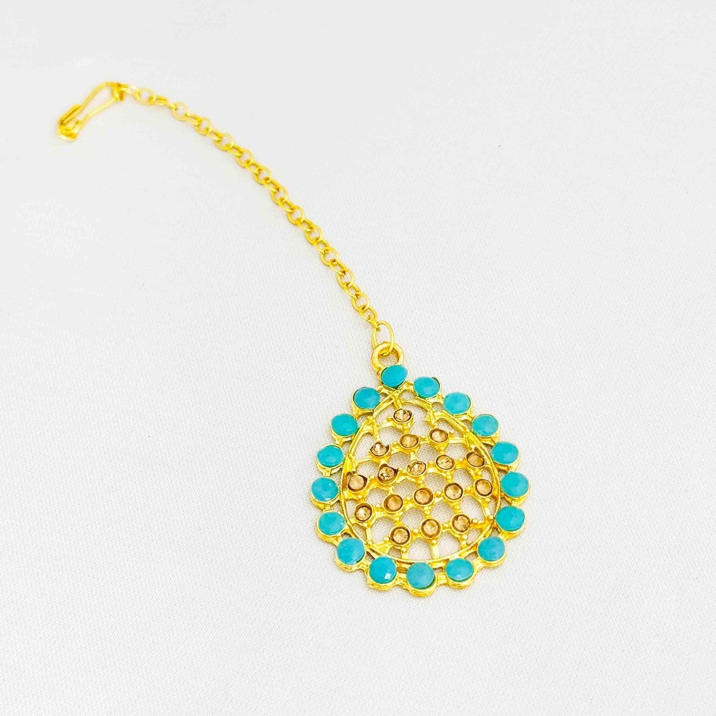 Turquoise Elegance Kundan Set