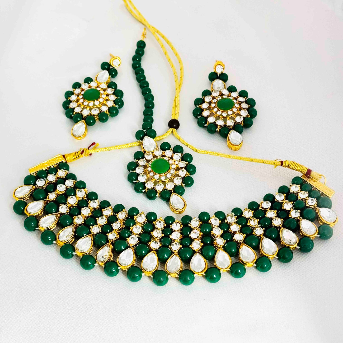 Green Pearl Kundan Set