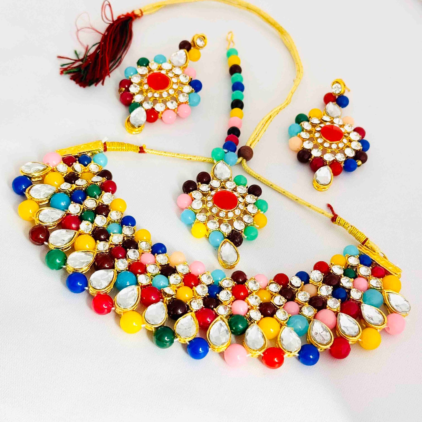 Multi Pearl Kundan Set