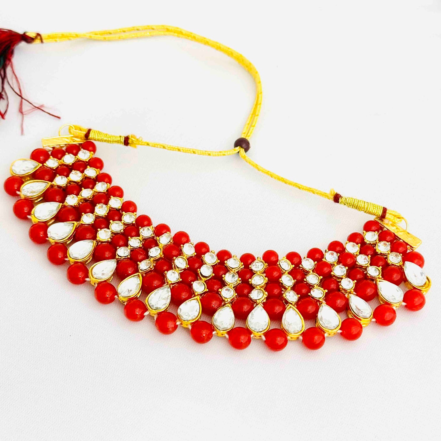 Crimson Elegance Kundan Set