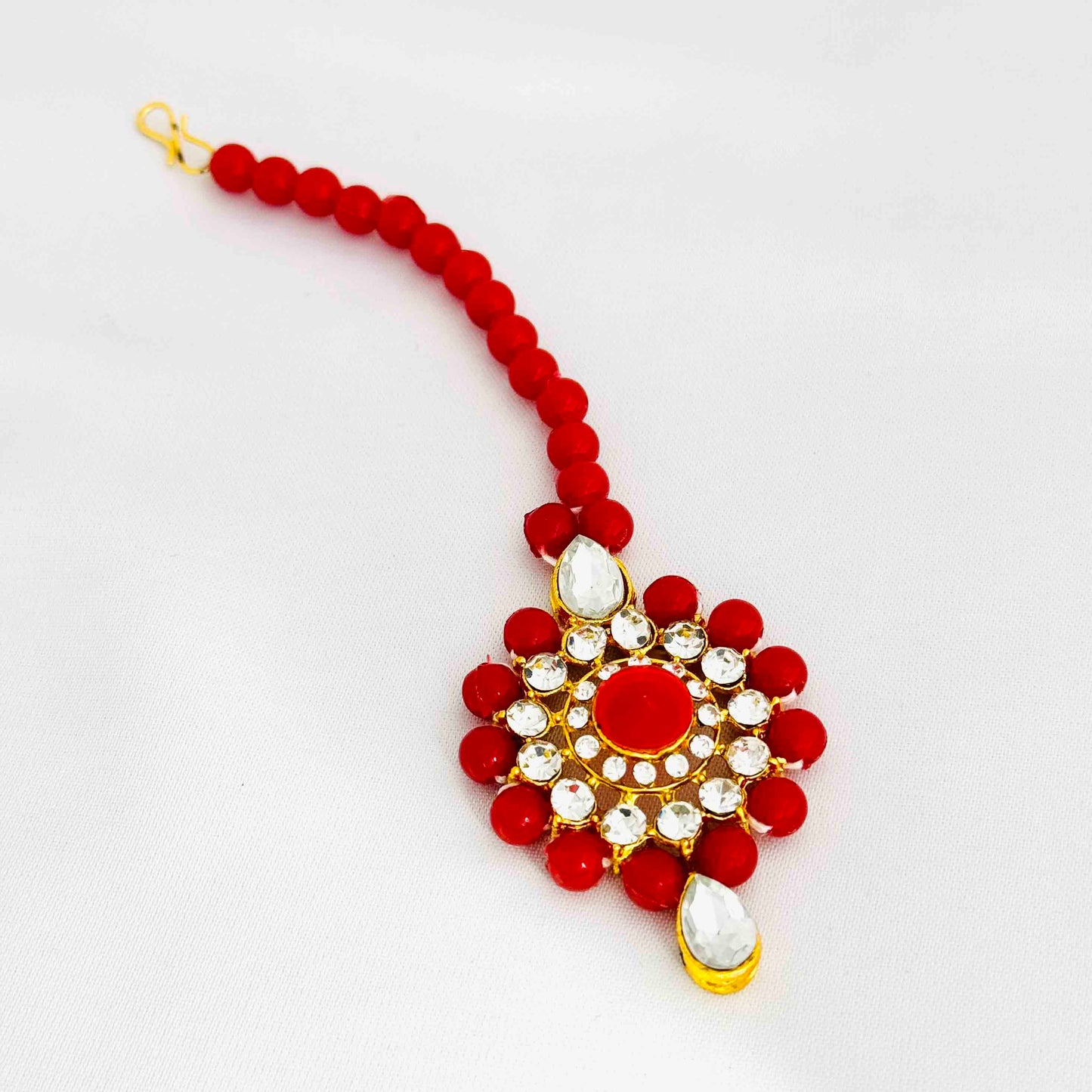 Crimson Elegance Kundan Set