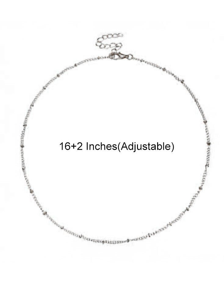 Silver Beaded Chain Necklace