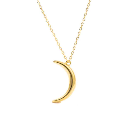 Moon Charm Single Layered Chain Necklace