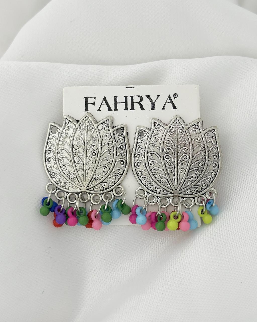 Lotus Multi Oxidized Earrings