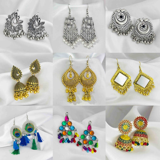 9 Mix and Match Jhumka Combo Set