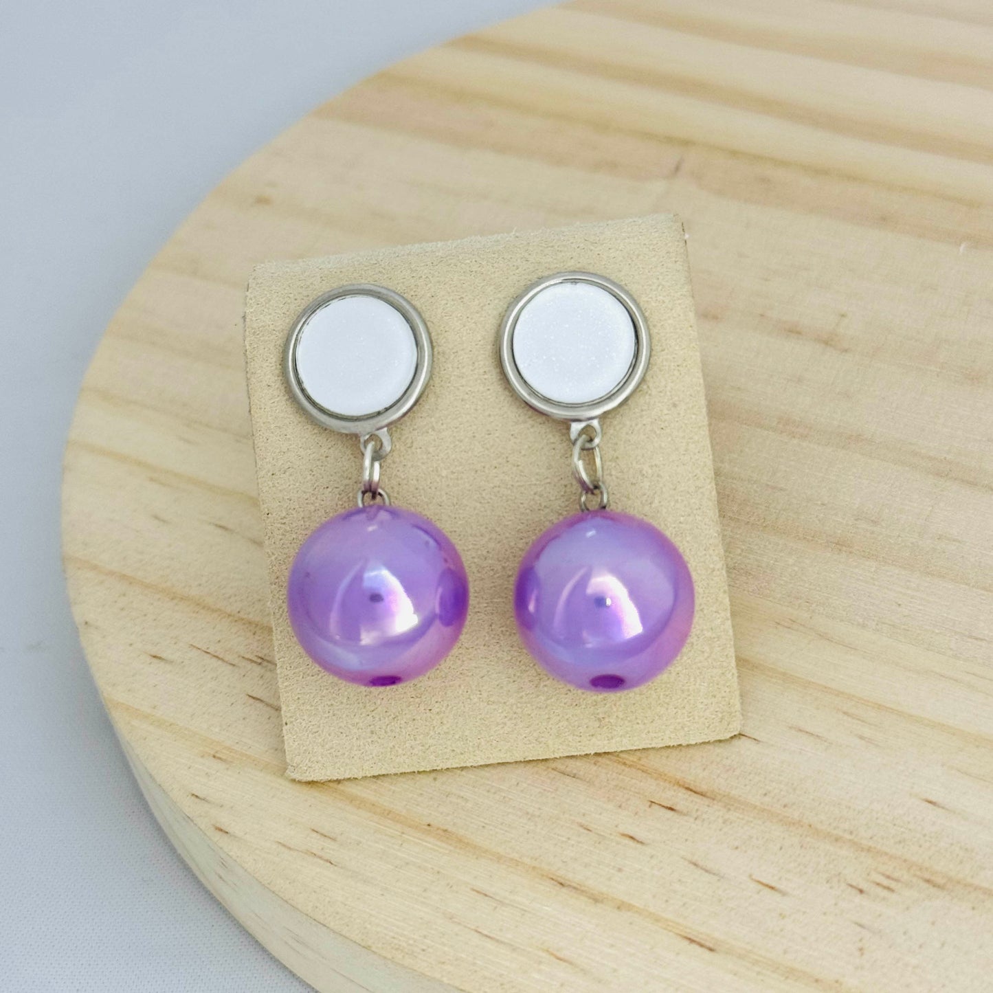 Purple Pearl Earrings