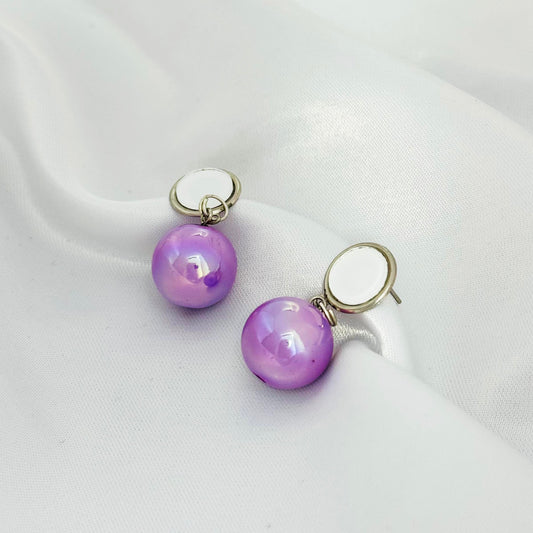 Purple Pearl Earrings