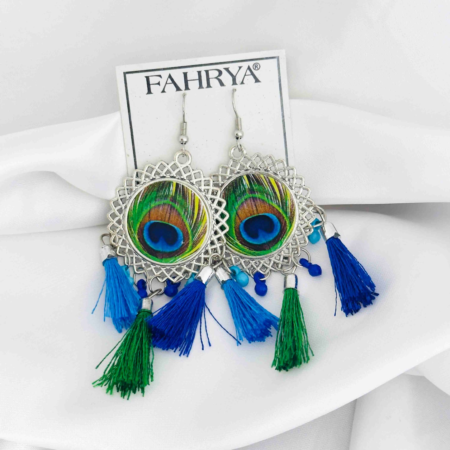 Peacock Feather Jhumkas