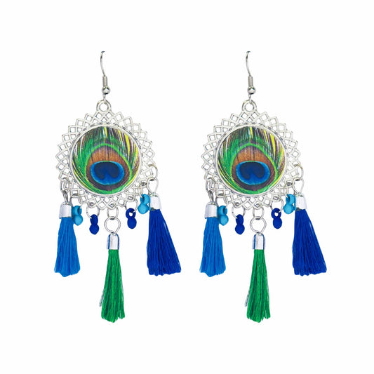 Peacock Feather Jhumkas