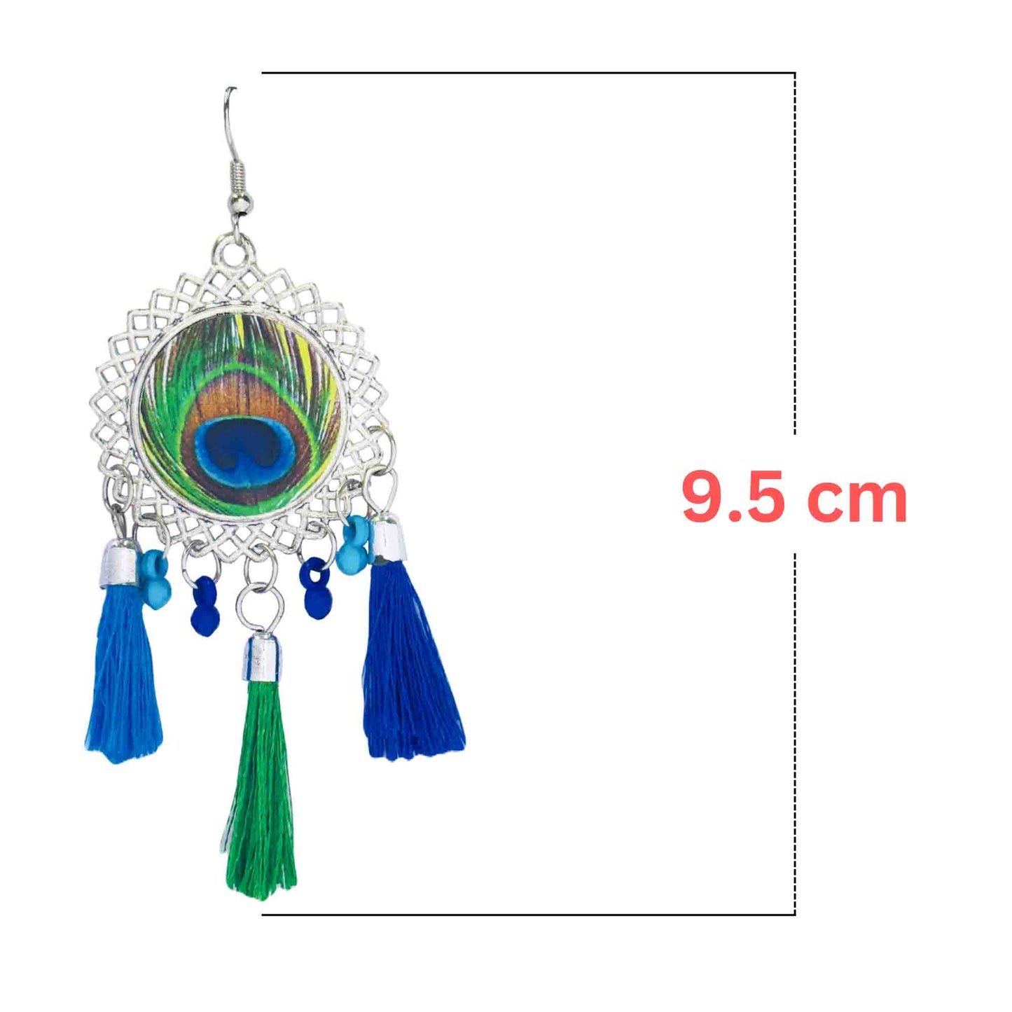 Peacock Feather Jhumkas