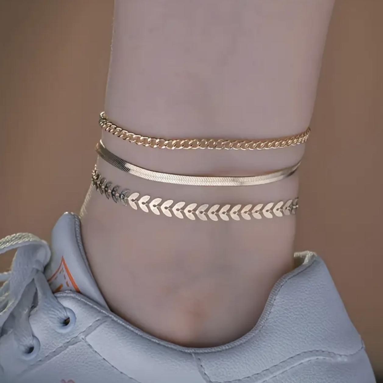 Trippo Layered Chains Anklet