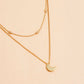 Double Crescent Moon Rose Gold Layered Necklace