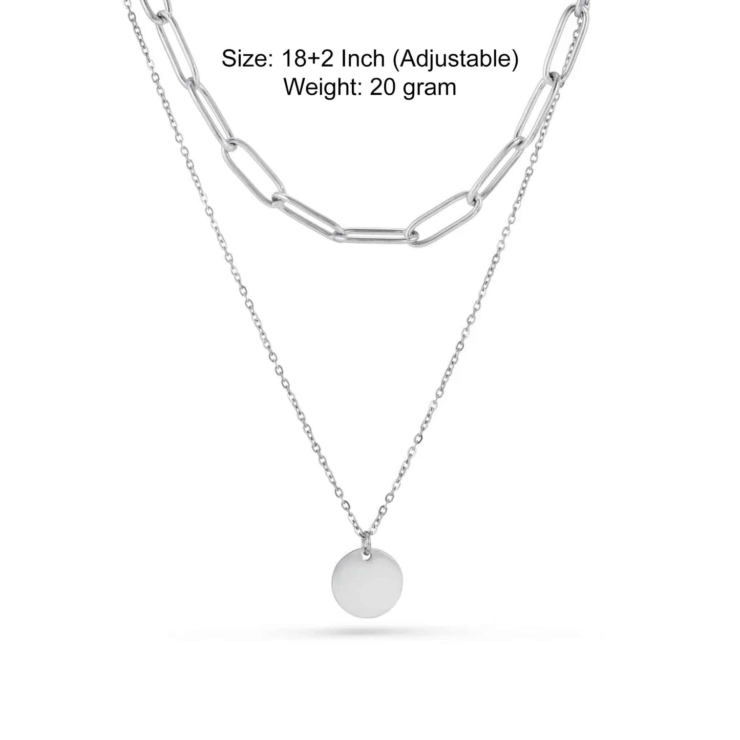 Double Chain Coin Necklace