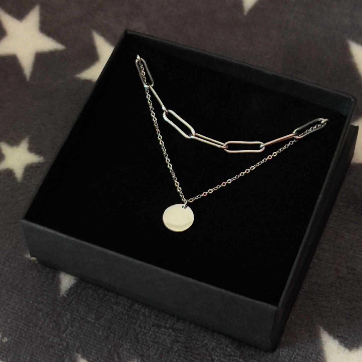 Double Chain Coin Necklace