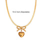 Bow Heart Snake Chain Necklace