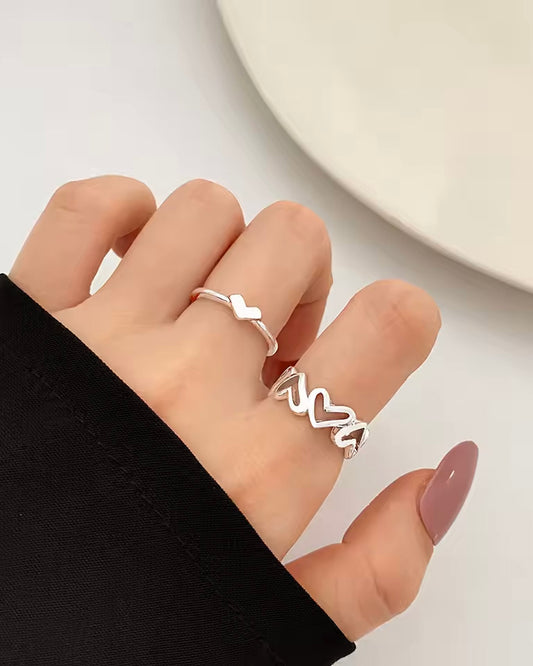 Heart-Themed Ring Pack of 2