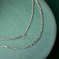 Silver Double Layered Cross Chain Necklace